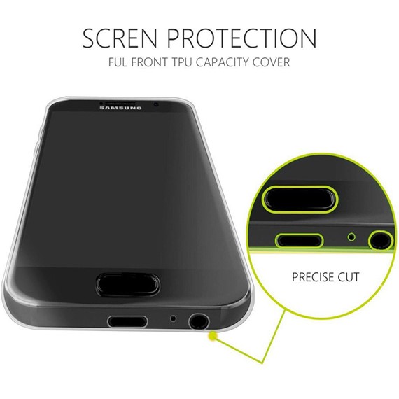 Microsonic Samsung Galaxy J5 Prime Kılıf 6 tarafı tam full koruma 360 Clear Soft Şeffaf 3