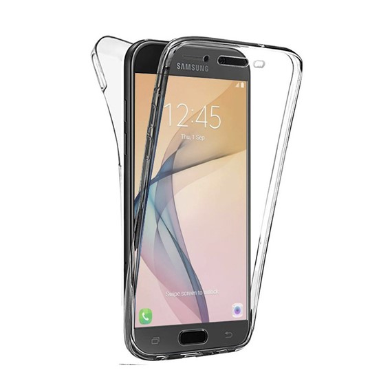 Microsonic Samsung Galaxy J7 Prime Kılıf 6 tarafı tam full koruma 360 Clear Soft Şeffaf 1