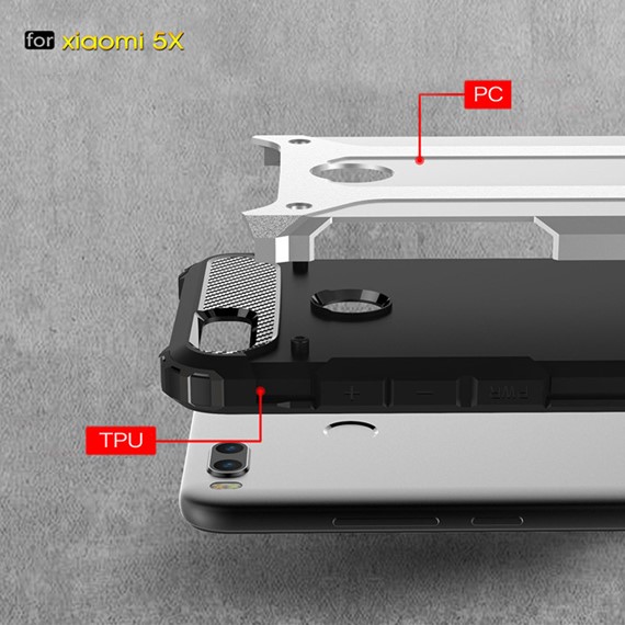 Microsonic Xiaomi Mi 5X Kılıf Rugged Armor Kırmızı 4