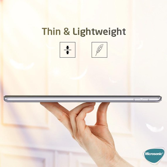 Microsonic Xiaomi Redmi Pad SE Kılıf Slim Translucent Back Smart Cover Gümüş 4