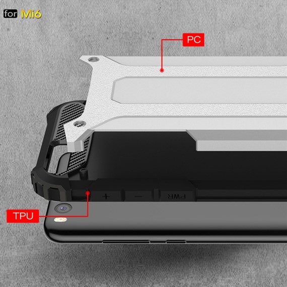 Microsonic Xiaomi Mi6 Kılıf Rugged Armor Kırmızı 2