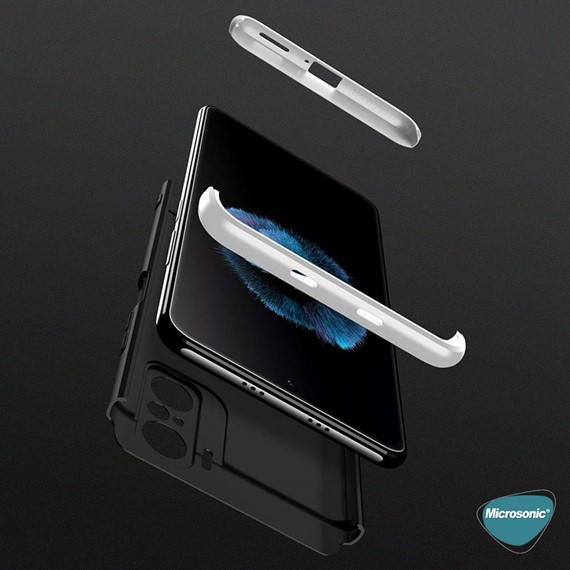 Microsonic Xiaomi Redmi K40 Kılıf Double Dip 360 Protective Siyah 7
