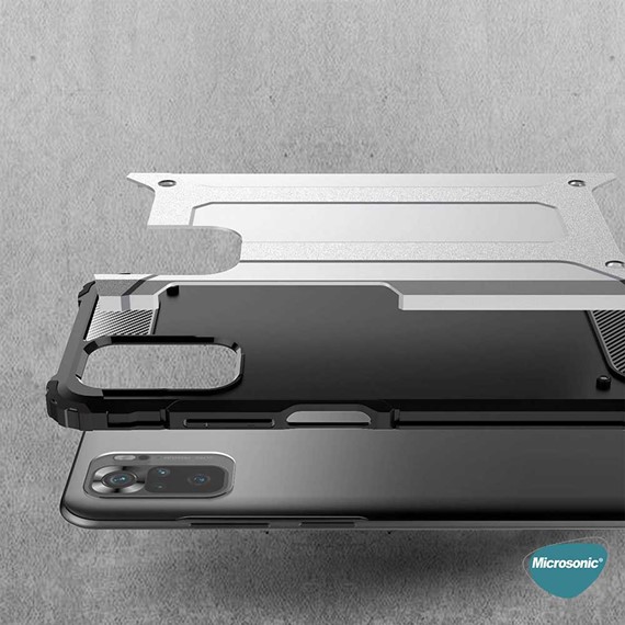 Microsonic Xiaomi Poco M5s Kılıf Rugged Armor Siyah 7