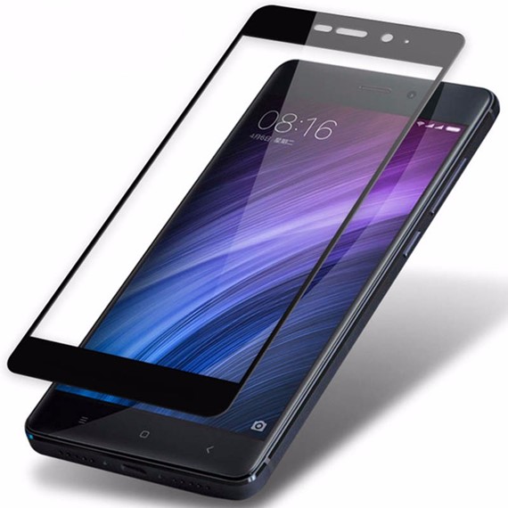 Microsonic Xiaomi Redmi Note 4 Tam Kaplayan Temperli Cam Ekran koruyucu Kırılmaz Film Siyah 3