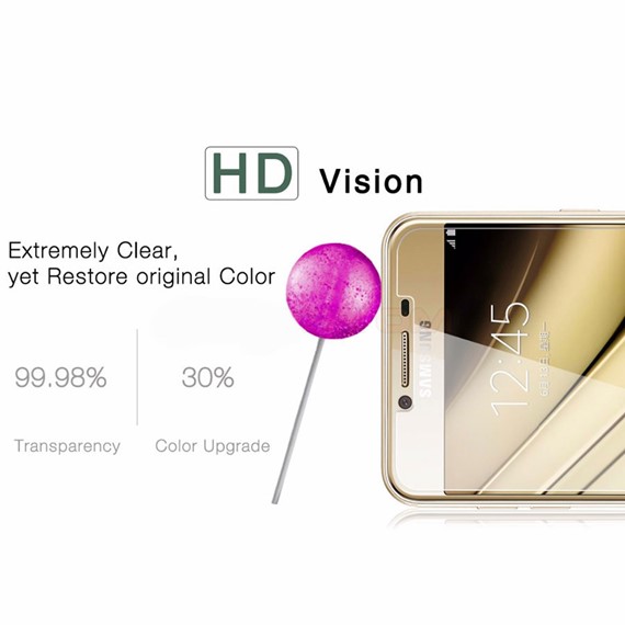 Microsonic Samsung Galaxy C5 Temperli Cam Ekran koruyucu film 4