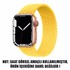 Microsonic Apple Watch Series 3 38mm Kordon Small Size 127mm Knitted Fabric Single Loop Sarı 2