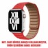 Microsonic Apple Watch Ultra 2 Kordon Leather Link Band Kırmızı 2