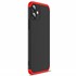 Microsonic Apple iPhone 12 Kılıf Double Dip 360 Protective Siyah Kırmızı 2