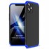 Microsonic Apple iPhone 12 Kılıf Double Dip 360 Protective Siyah Mavi 1