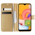Microsonic Samsung Galaxy A01 Kılıf Delux Leather Wallet Gold 1