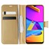 Microsonic Samsung Galaxy M10s Kılıf Delux Leather Wallet Gold 1