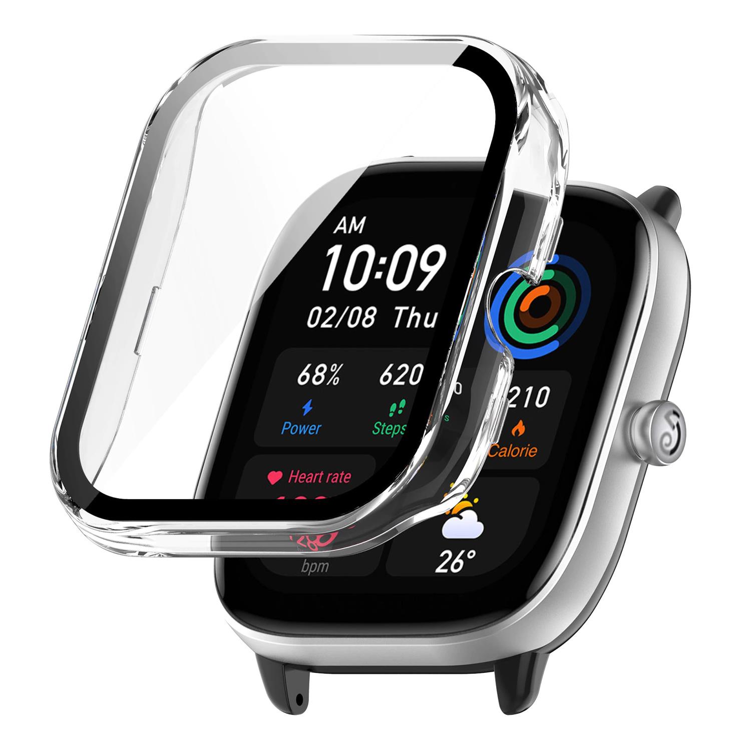 Microsonic Amazfit GTS 4 Mini Kılıf Clear Premium Slim WatchBand Şeffaf