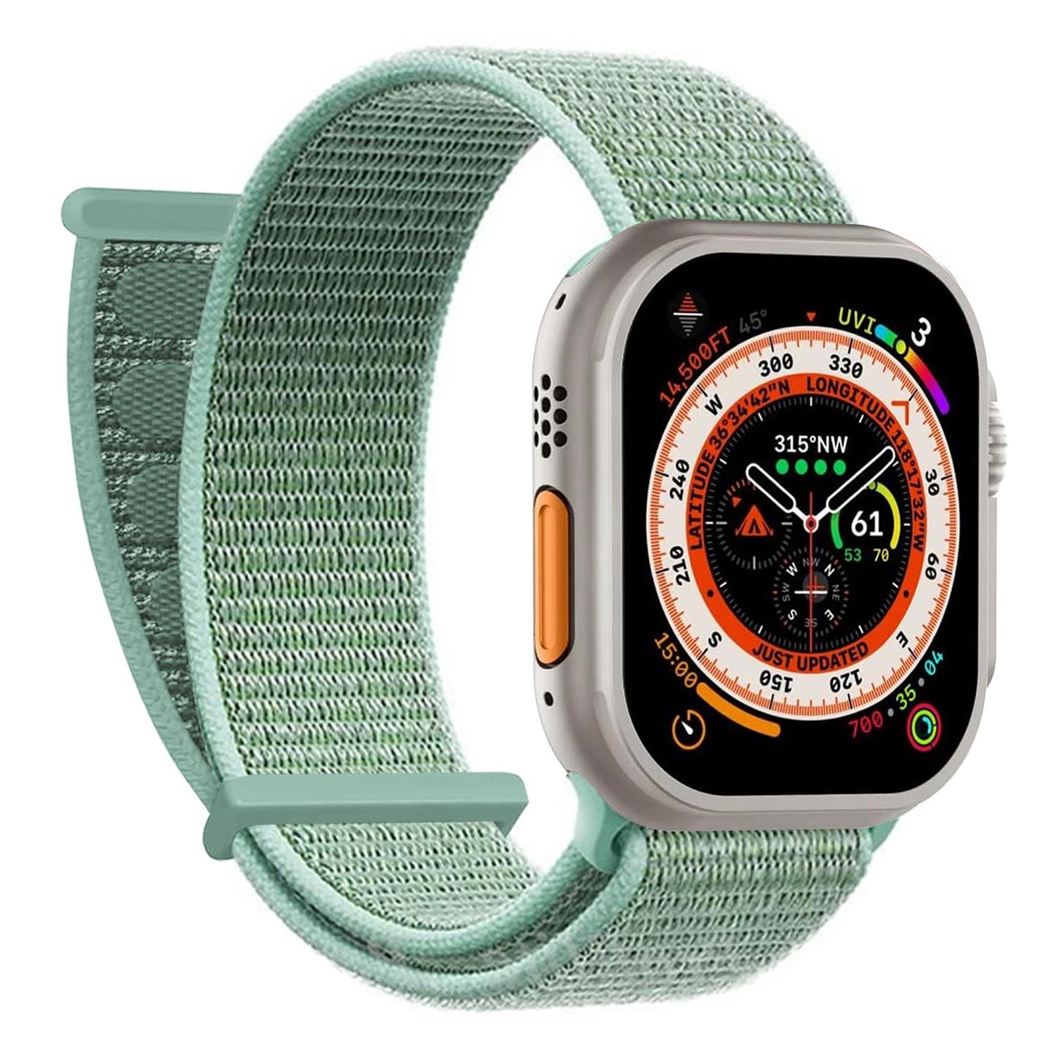 Microsonic Apple Watch SE 2022 44mm Hasırlı Kordon Woven Yeşil