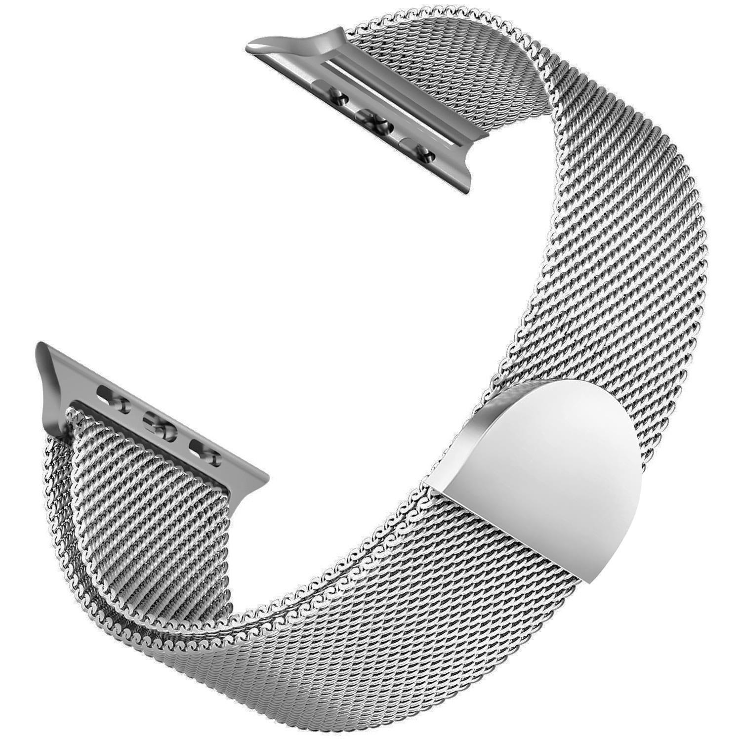 Microsonic Apple Watch Series 7 41mm Kordon Luxe Metal Twist Gümüş