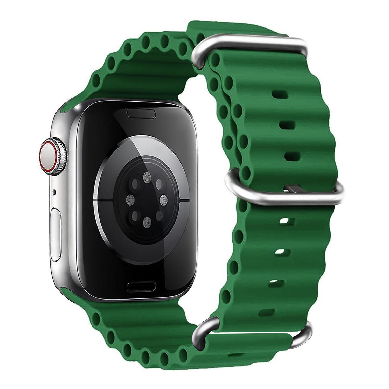 Microsonic Apple Watch Series 9 45mm Kordon Aqua Belt Yeşil