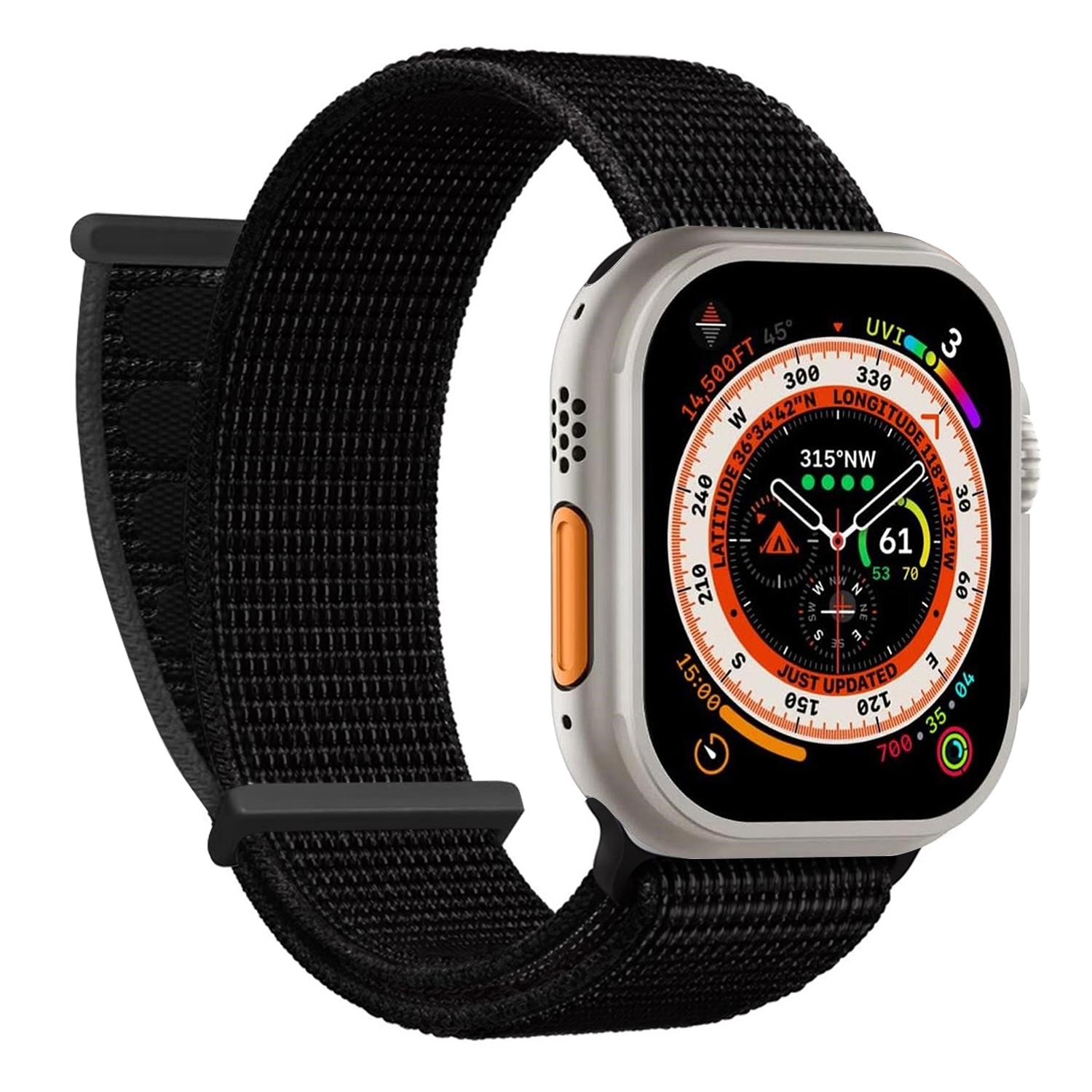 Microsonic Apple Watch Ultra 2 Hasırlı Kordon Woven Siyah