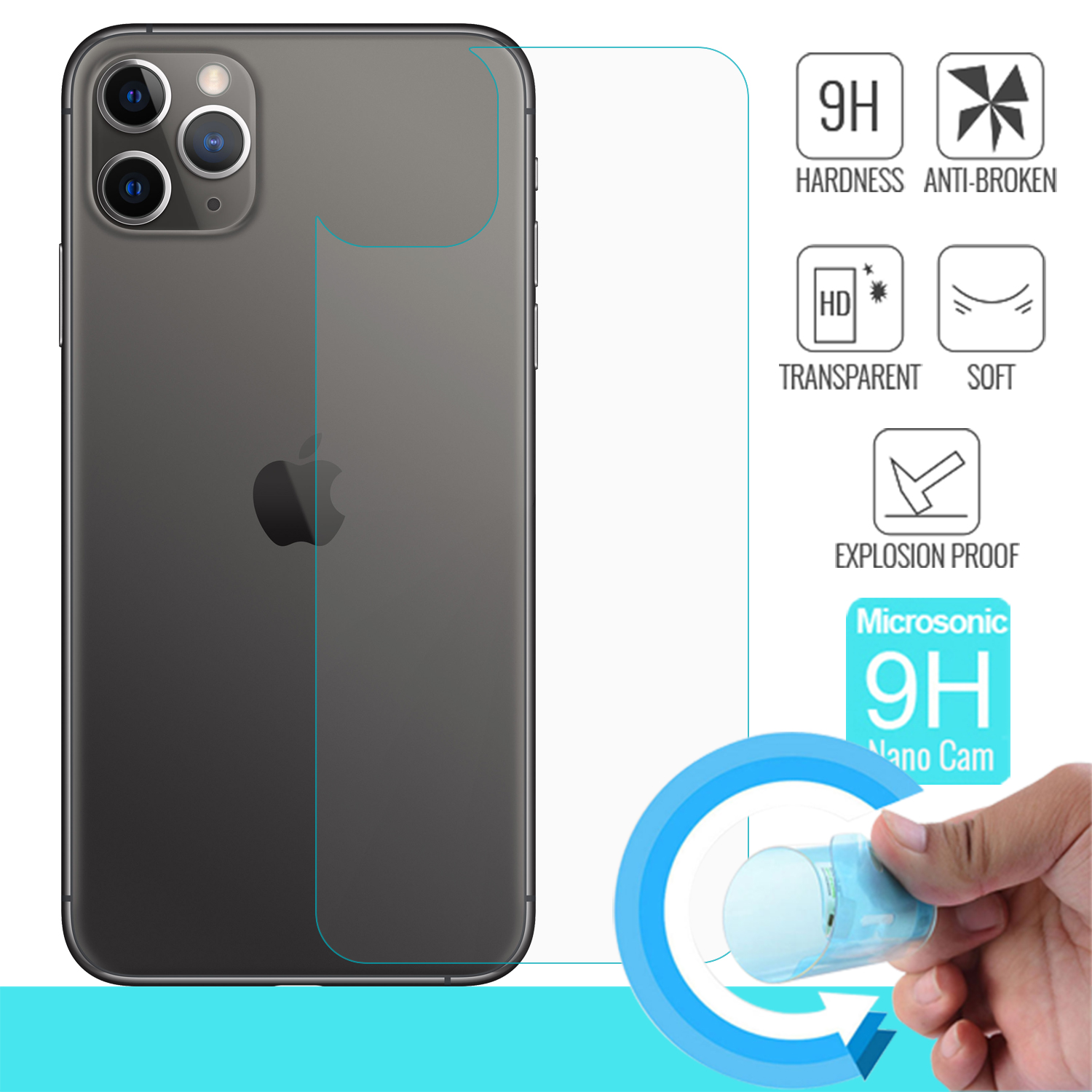 Microsonic Apple iPhone 11 Pro Max 6 5 Arka Nano Cam Ekran Koruyucu
