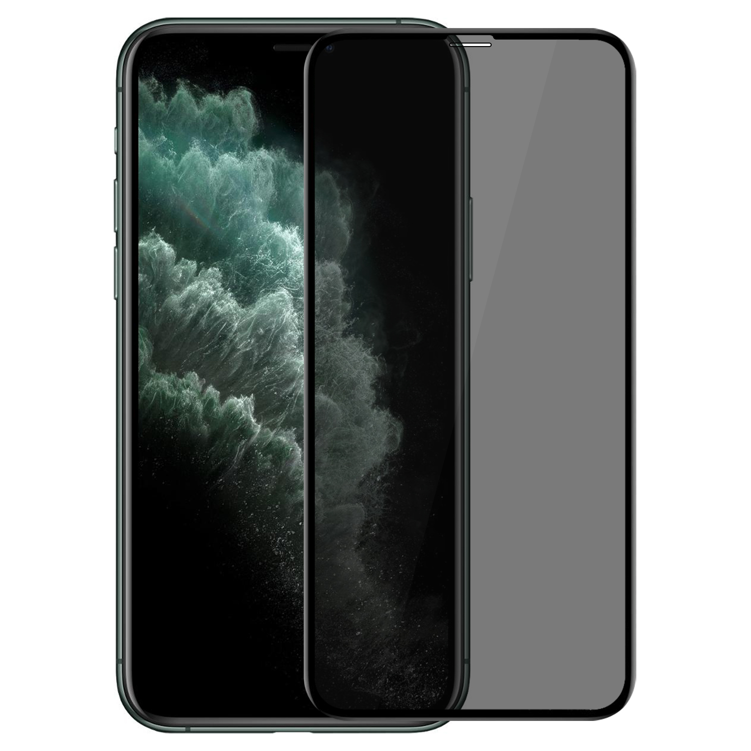 Microsonic Apple iPhone 11 Pro Max 6 5 Privacy 5D Gizlilik Filtreli Cam Ekran Koruyucu Siyah