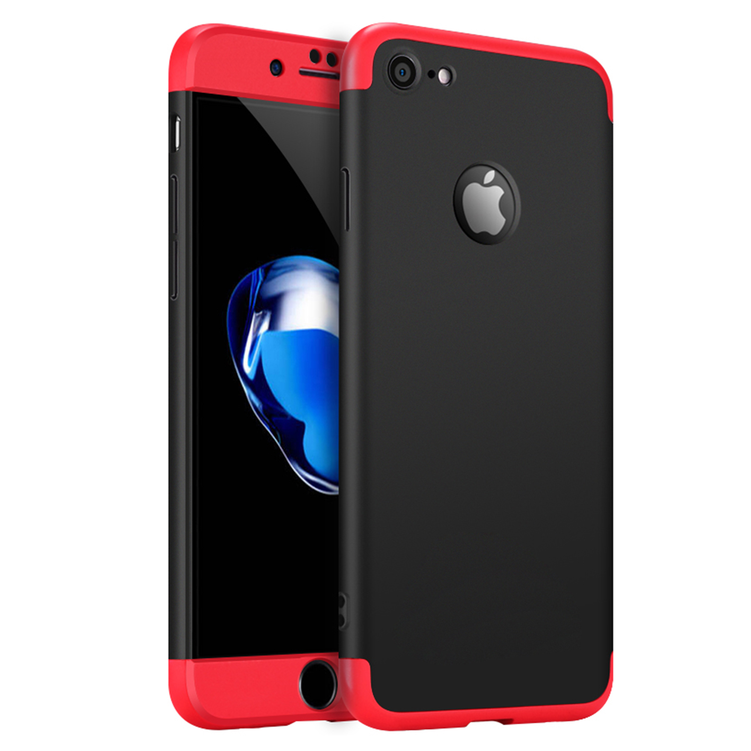 Microsonic Apple iPhone 6 Kılıf Double Dip 360 Protective Siyah Kırmızı