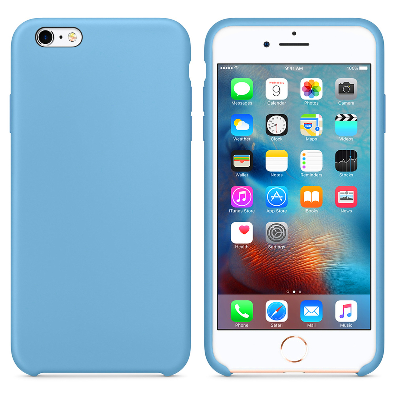Microsonic Apple iPhone 6 Kılıf Liquid Lansman Silikon Kantaron Mavisi