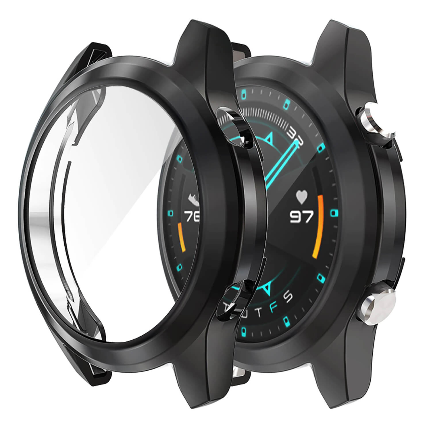 Microsonic Huawei Watch GT2 46mm Kılıf 360 Full Round Soft Silicone Siyah