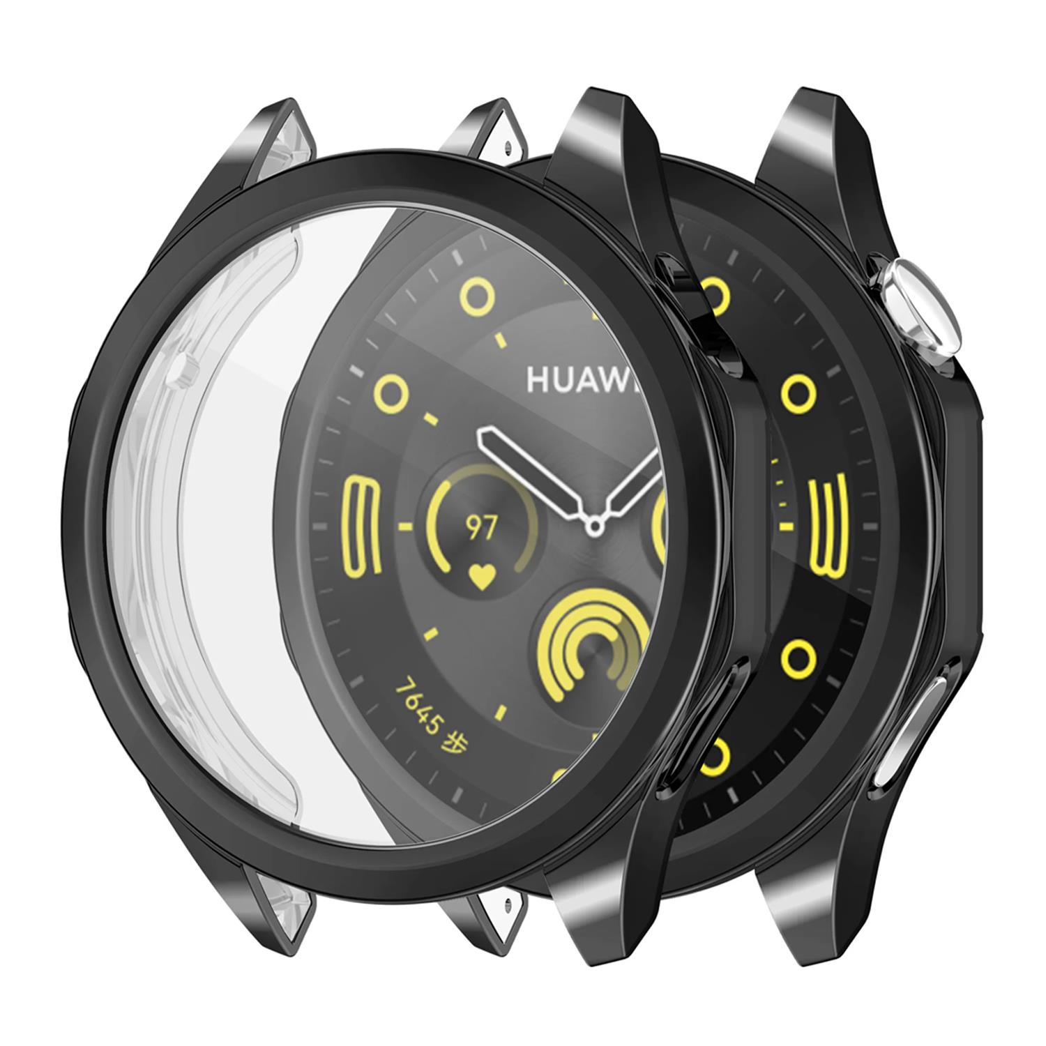 Microsonic Huawei Watch GT4 46mm Kılıf 360 Full Round Soft Silicone Siyah