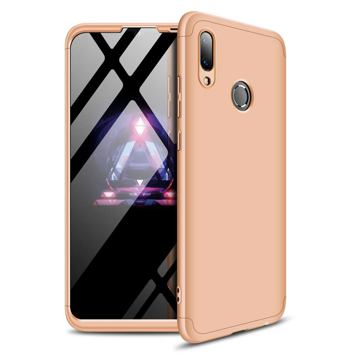 Microsonic Huawei Y7 2019 Kılıf Double Dip 360 Protective Gold