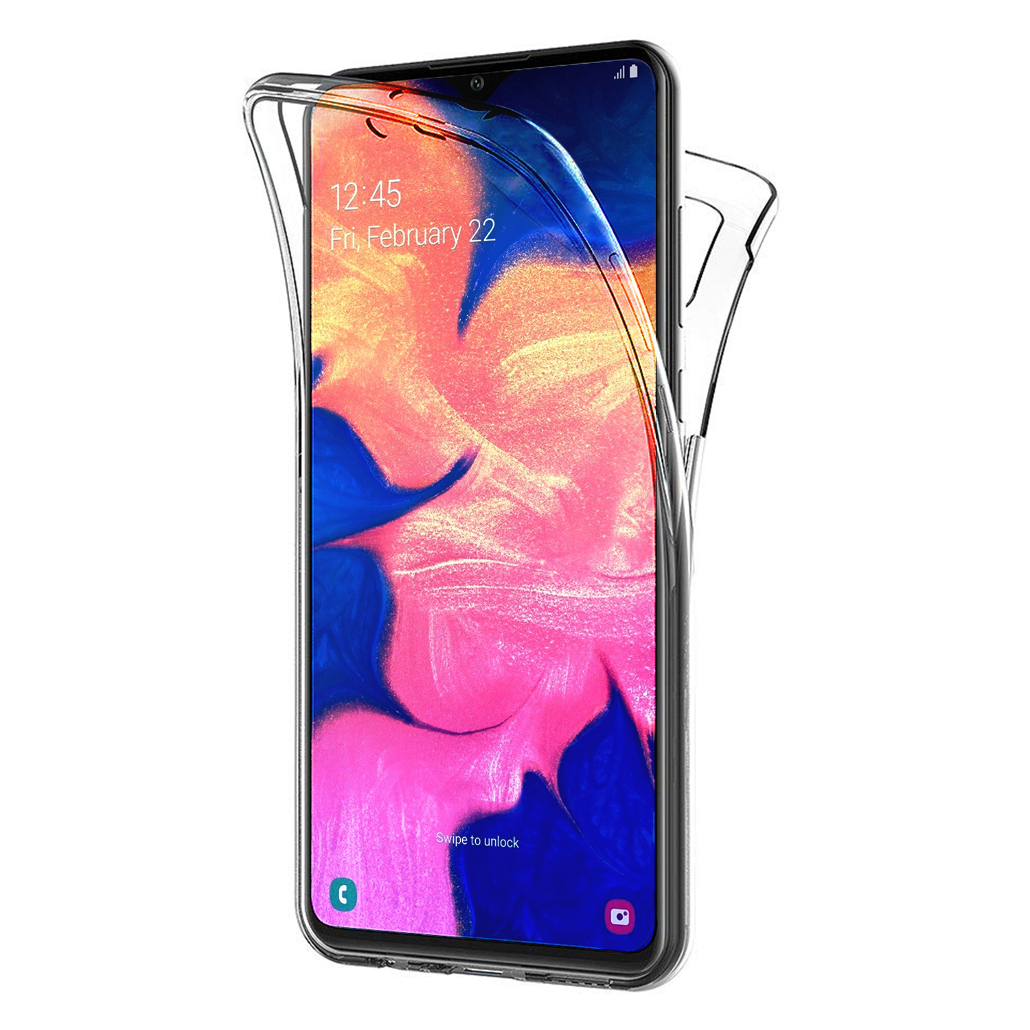 Microsonic Samsung Galaxy A10 Kılıf 6 tarafı tam full koruma 360 Clear Soft Şeffaf