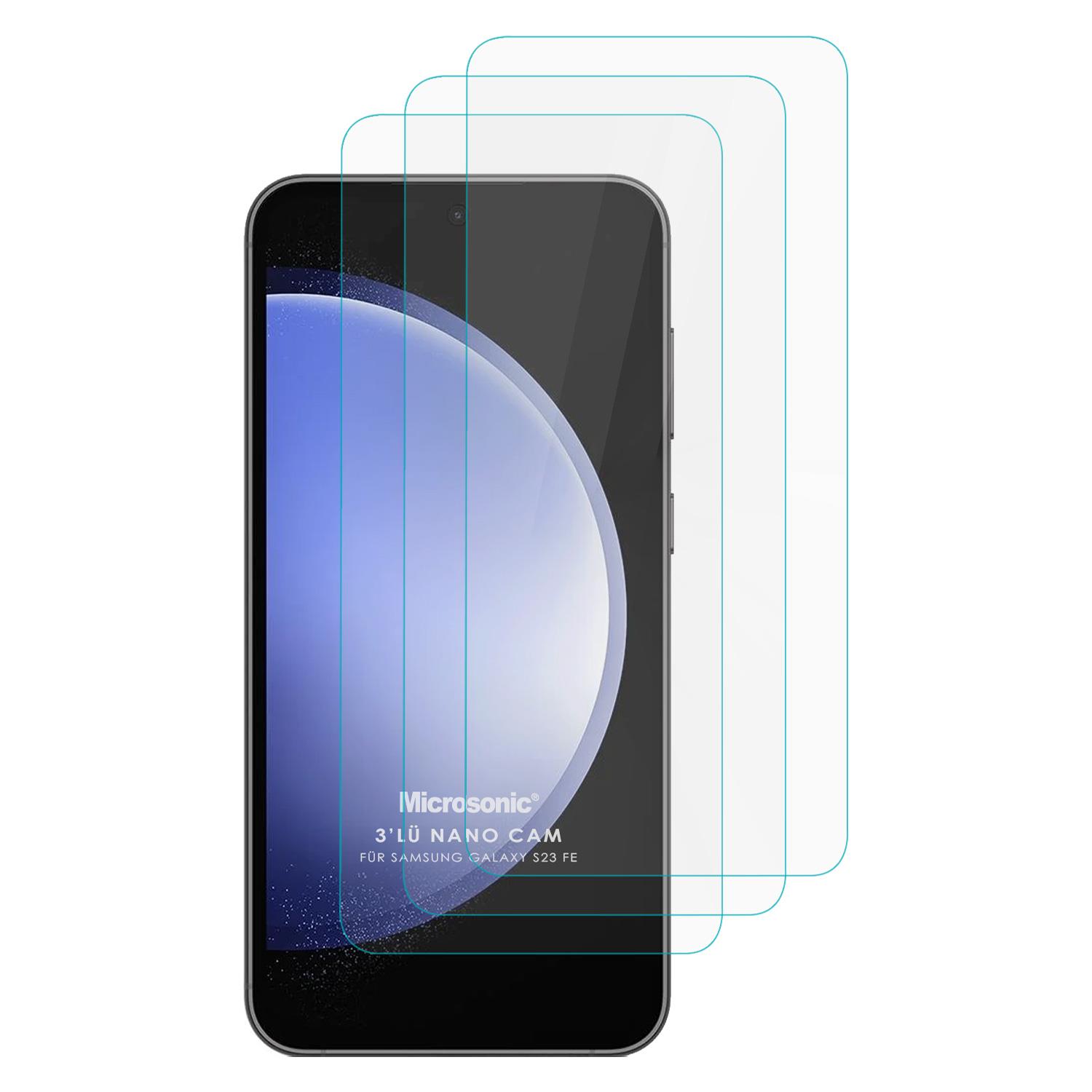 Microsonic Samsung Galaxy S23 FE Screen Protector Nano Glass Cam Ekran Koruyucu 3 lü Paket