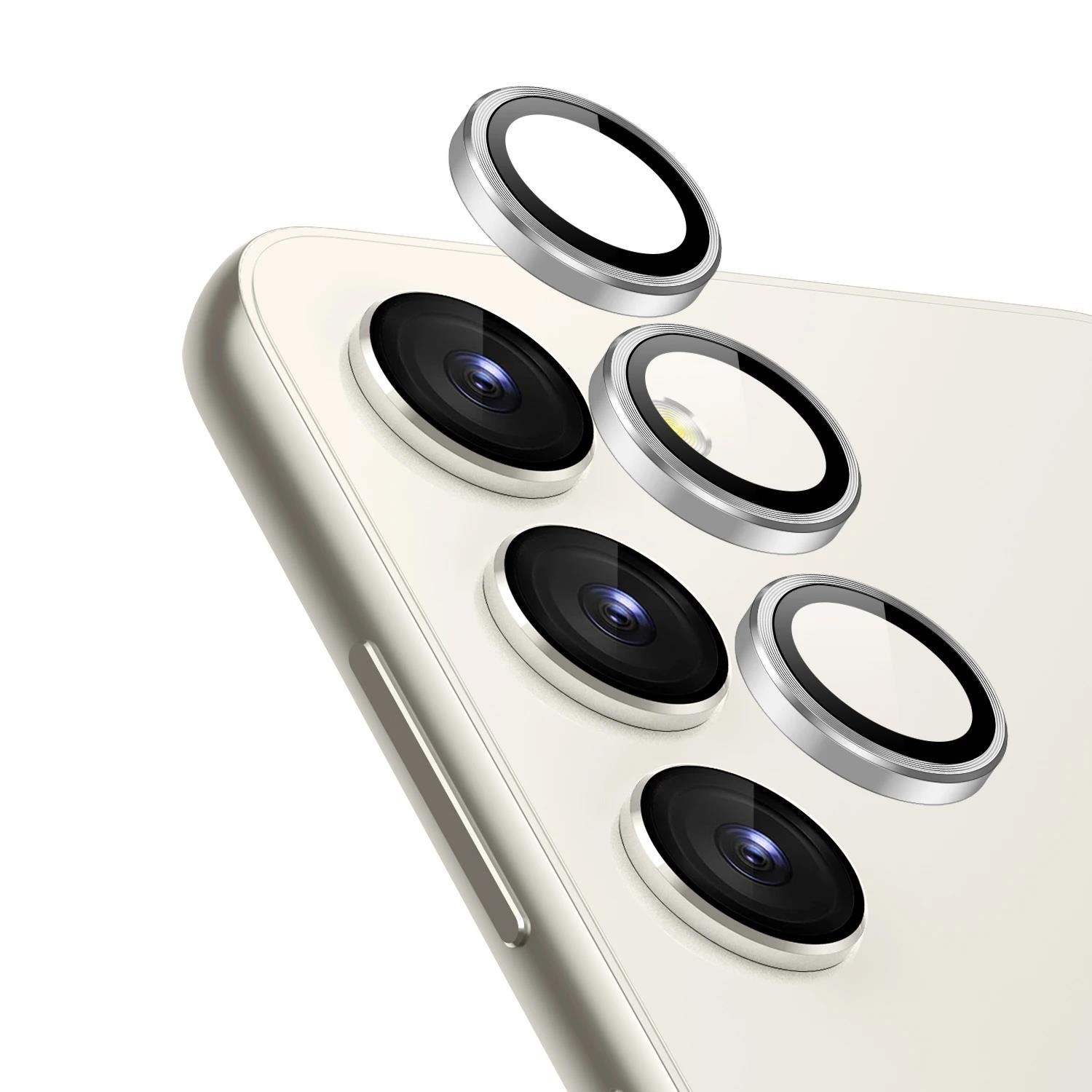 Microsonic Samsung Galaxy S24 Plus Tekli Kamera Lens Koruma Camı Gümüş