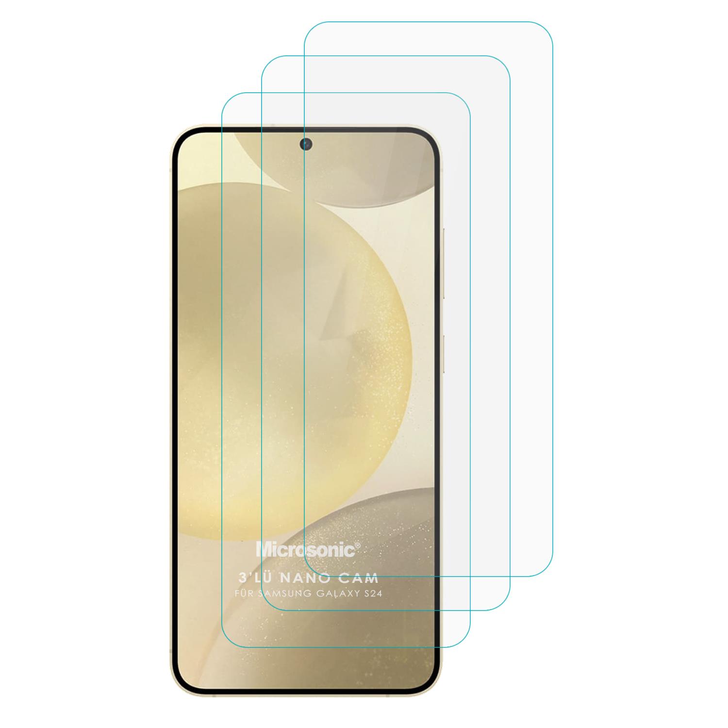 Microsonic Samsung Galaxy S24 Screen Protector Nano Glass Cam Ekran Koruyucu 3 lü Paket