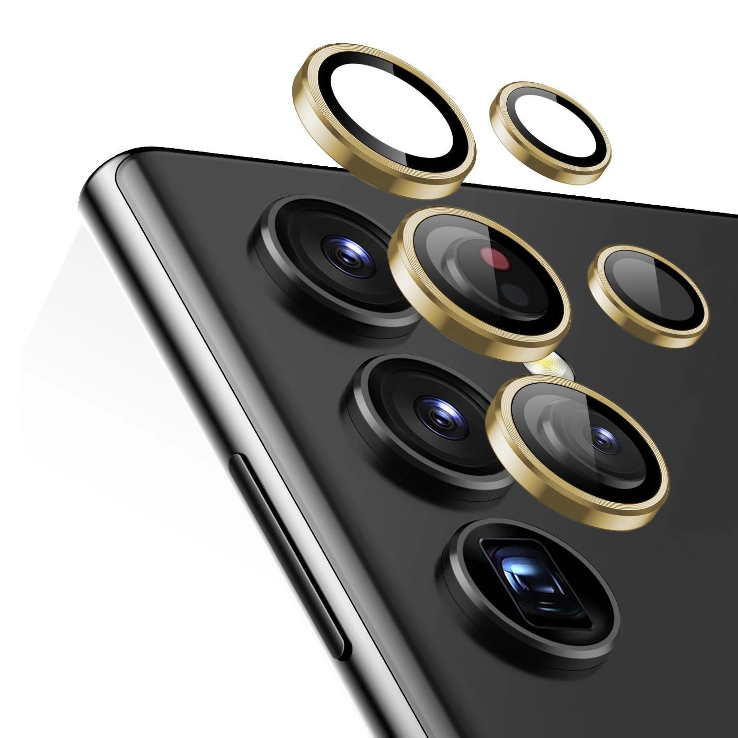 Microsonic Samsung Galaxy S24 Ultra Tekli Kamera Lens Koruma Camı Gold