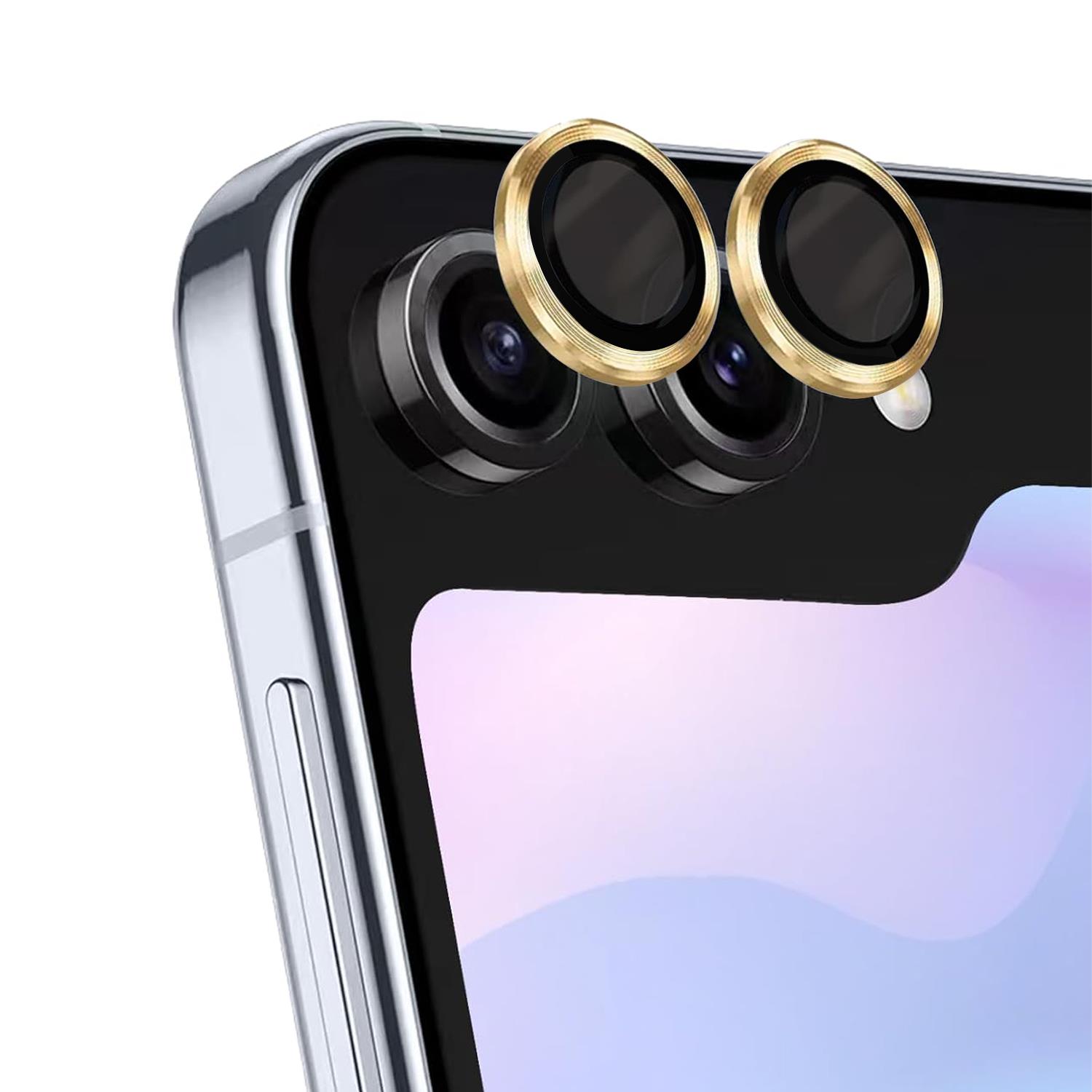 Microsonic Samsung Galaxy Z Flip 5 Tekli Kamera Lens Koruma Camı Gold
