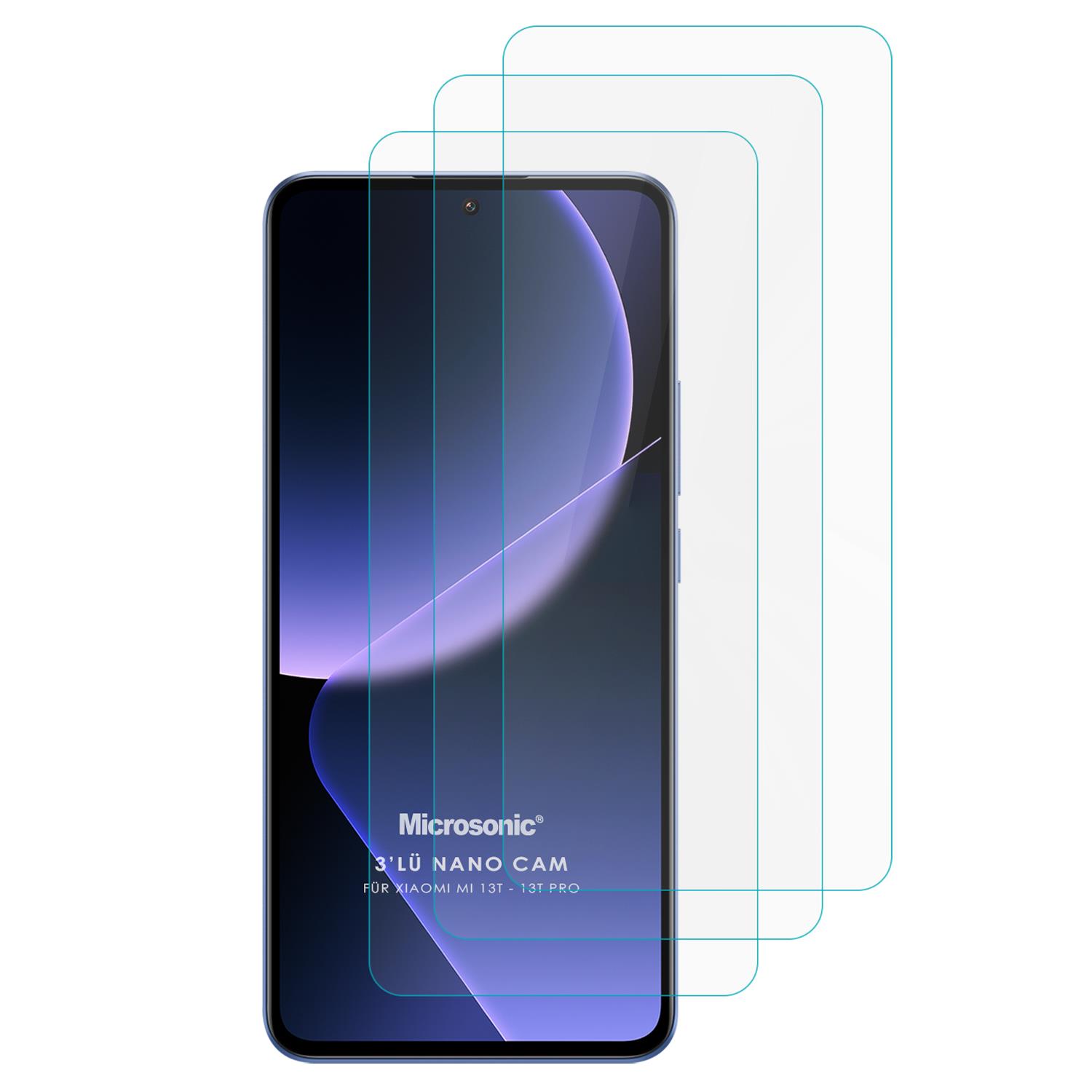 Microsonic Xiaomi Mi 13T Screen Protector Nano Glass Cam Ekran Koruyucu 3 lü Paket