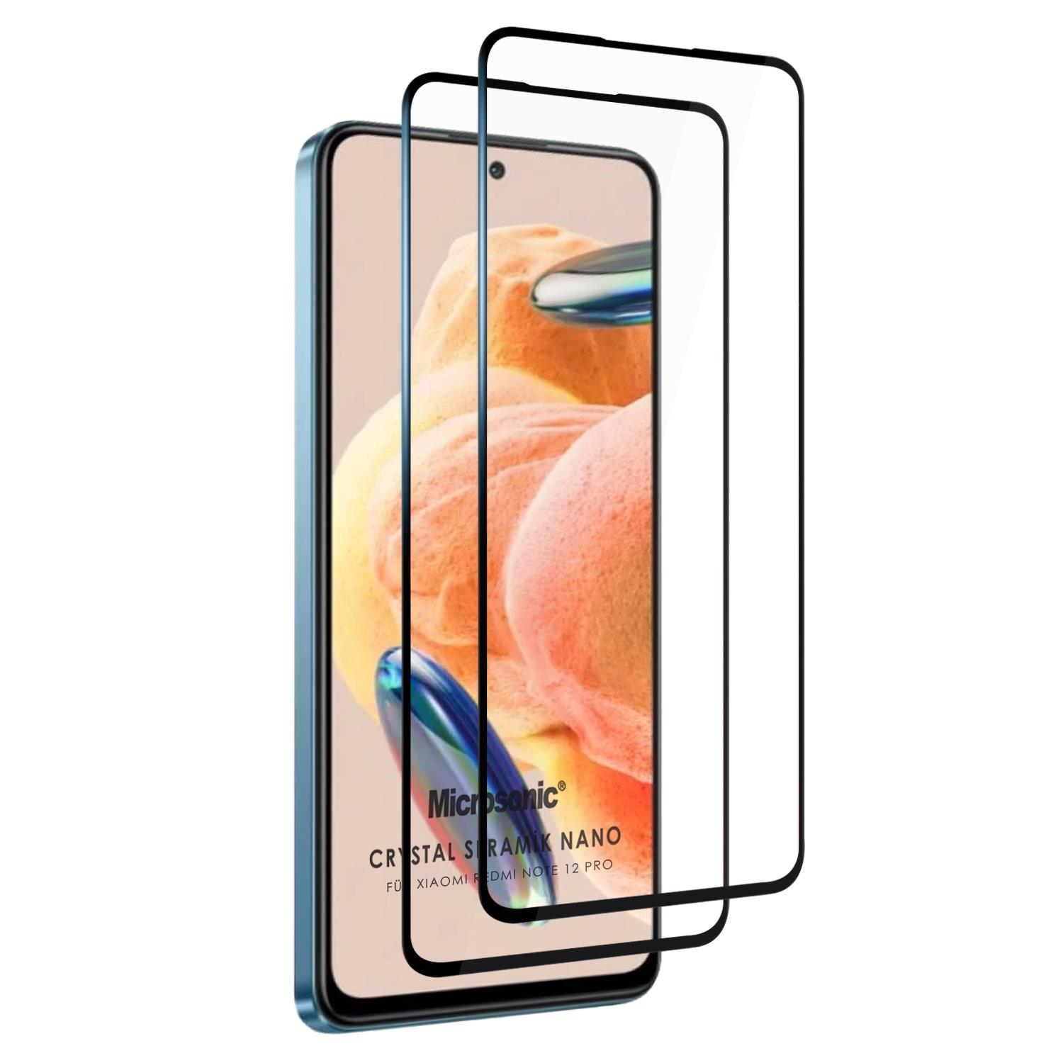 Microsonic Xiaomi Redmi Note 12 Pro 4G Crystal Seramik Nano Ekran Koruyucu Siyah 2 Adet