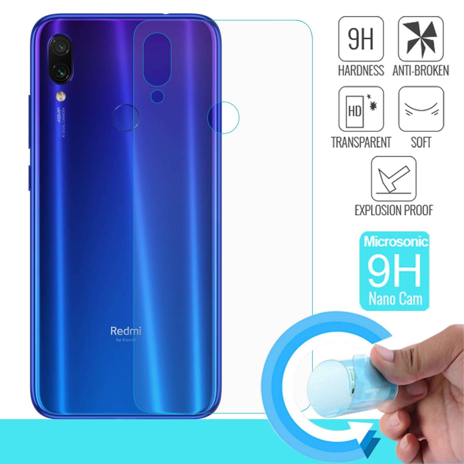 Microsonic Xiaomi Redmi Note 7 Arka Nano Cam Ekran koruyucu