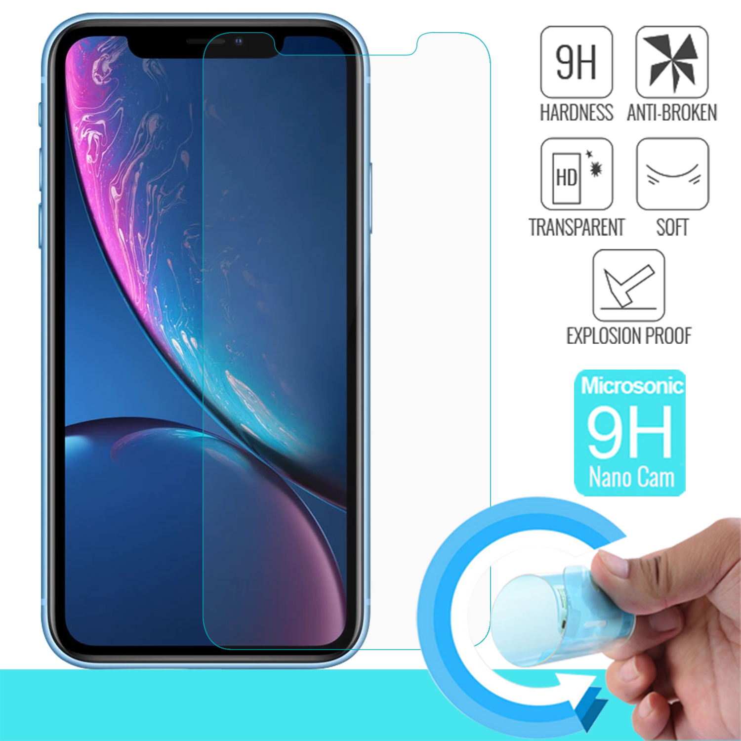 Microsonic Apple iPhone XR (6.1'') Nano Cam Ekran koruyucu Kırılmaz film Microsonic Apple iPhone XR (6.1'') Nano Cam Ekran koruyucu Kırılmaz film