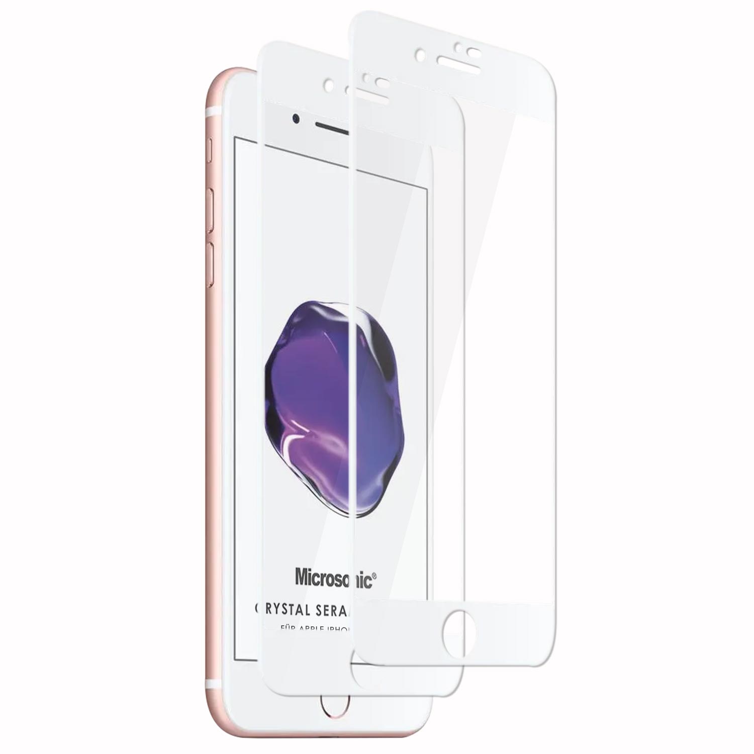 Microsonic Apple iPhone SE 2020 Crystal Seramik Nano Ekran Koruyucu Beyaz 2 Adet