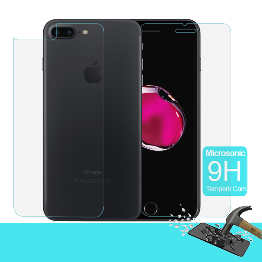 Microsonic Full Body Temperli Cam Ekran koruyucu iPhone 8 Plus 5 5 Ön Arka