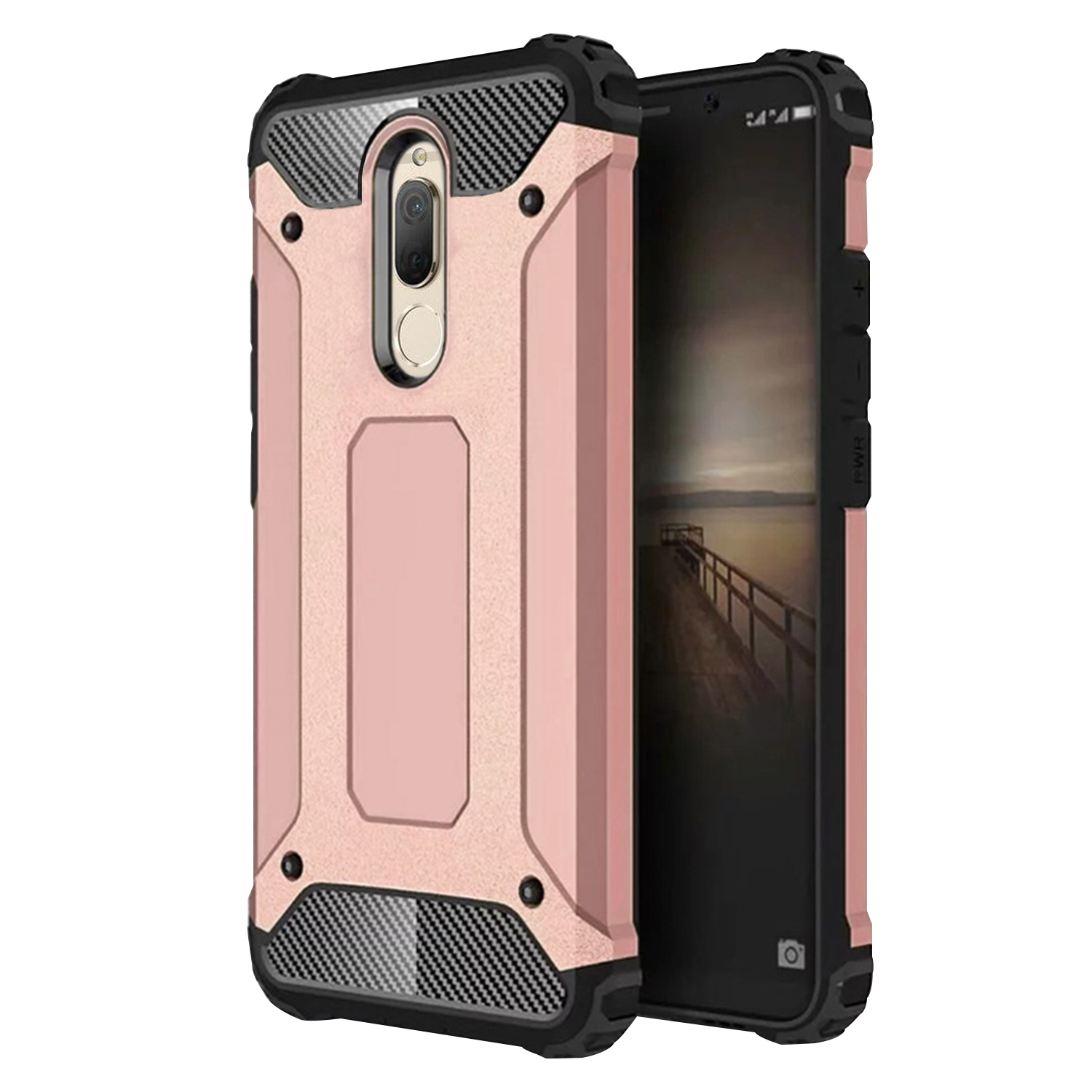 Microsonic Huawei Mate 10 Lite Kılıf Rugged Armor Rose Gold