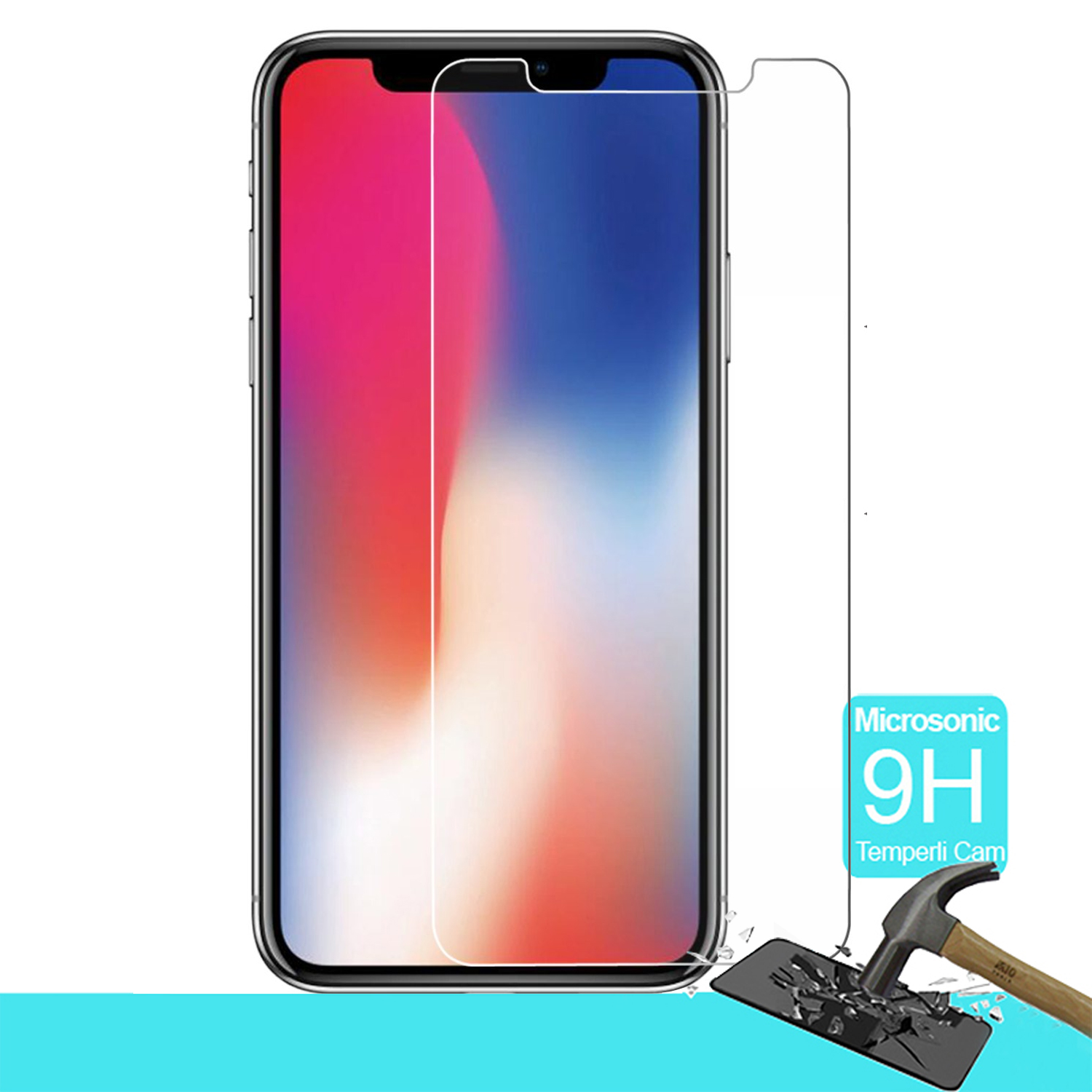 Microsonic Apple iPhone X Temperli Cam Ekran koruyucu Kırılmaz film Microsonic Apple iPhone X Temperli Cam Ekran koruyucu Kırılmaz film