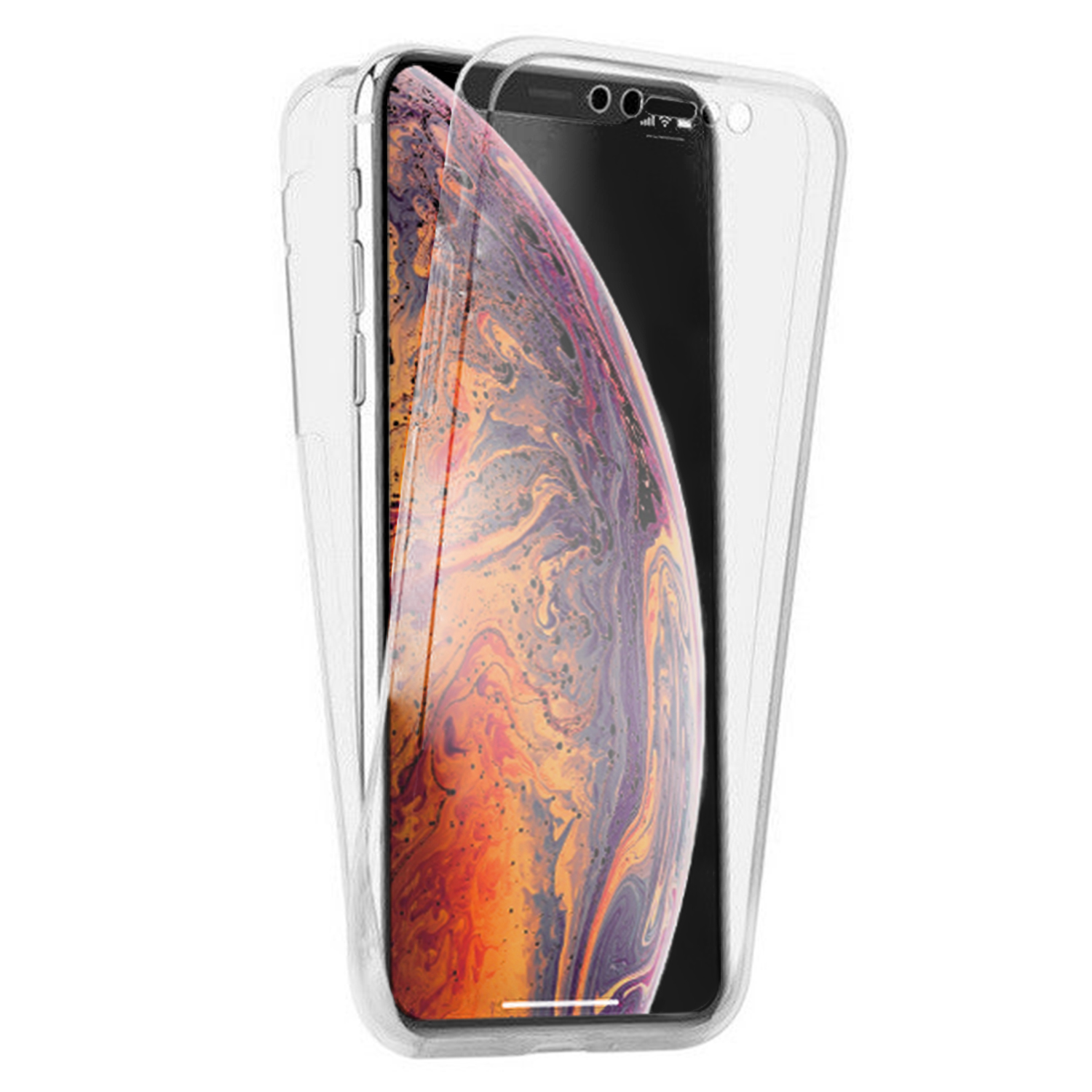 Microsonic Apple iPhone XS Max 6 5 Kılıf 6 tarafı tam full koruma 360 Clear Soft Şeffaf