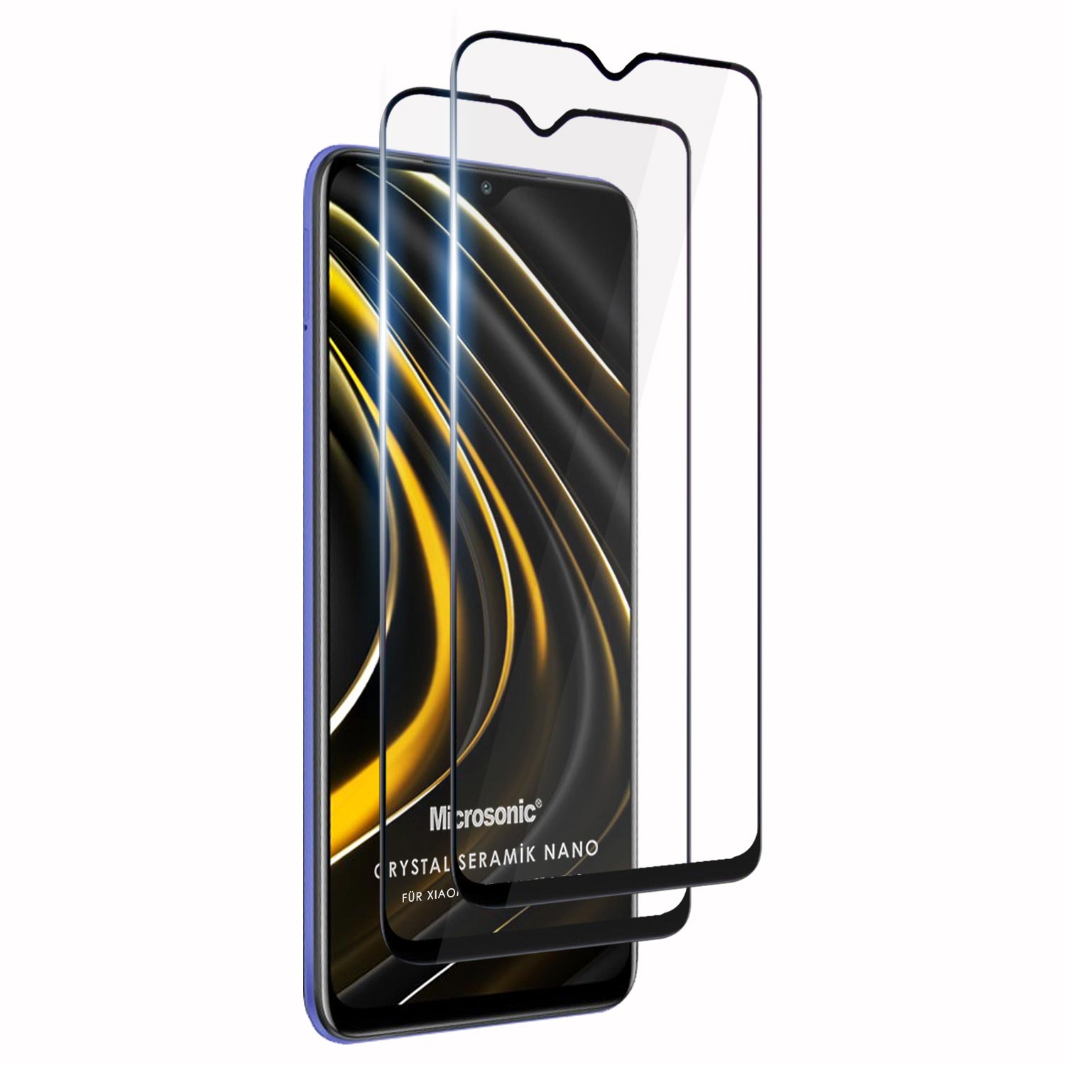 Microsonic Xiaomi Poco M3 Crystal Seramik Nano Ekran Koruyucu Siyah 2 Adet