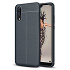 Microsonic Huawei P20 Kılıf Deri Dokulu Silikon Lacivert