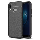 Microsonic Huawei P20 Lite Kılıf Deri Dokulu Silikon Siyah