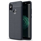 Microsonic Xiaomi Mi A2 Mi 6X Kılıf Deri Dokulu Silikon Lacivert