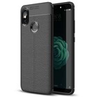 Microsonic Xiaomi Mi A2 Mi 6X Kılıf Deri Dokulu Silikon Siyah