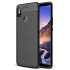 Microsonic Xiaomi Mi Max 3 Kılıf Deri Dokulu Silikon Siyah