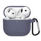 Microsonic Airpods 4 Nesil ANC Liquid Silicone Lansman Lavanta Grisi