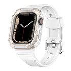 Microsonic Apple Watch 8 45mm Kordon Dual Apex Resist Beyaz Gold